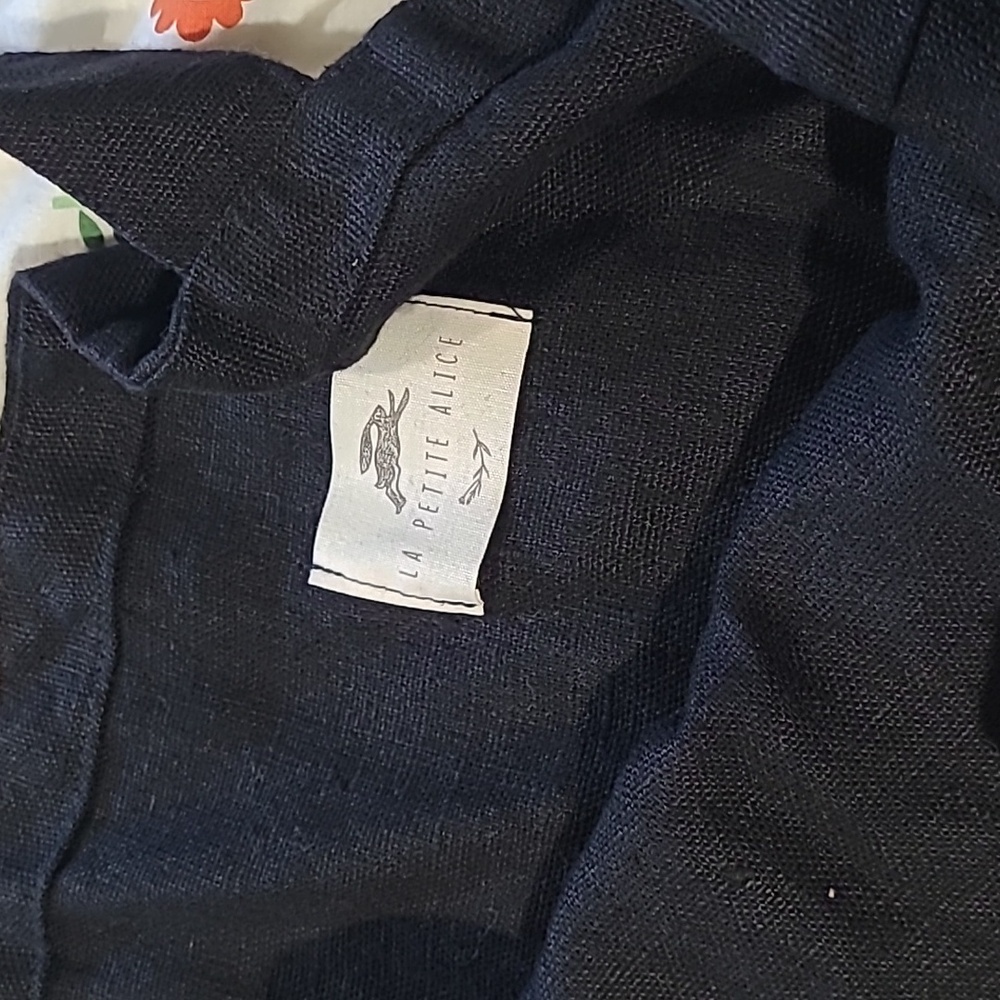 La Petite Alice linen tote bag black - Picture 2 of 4